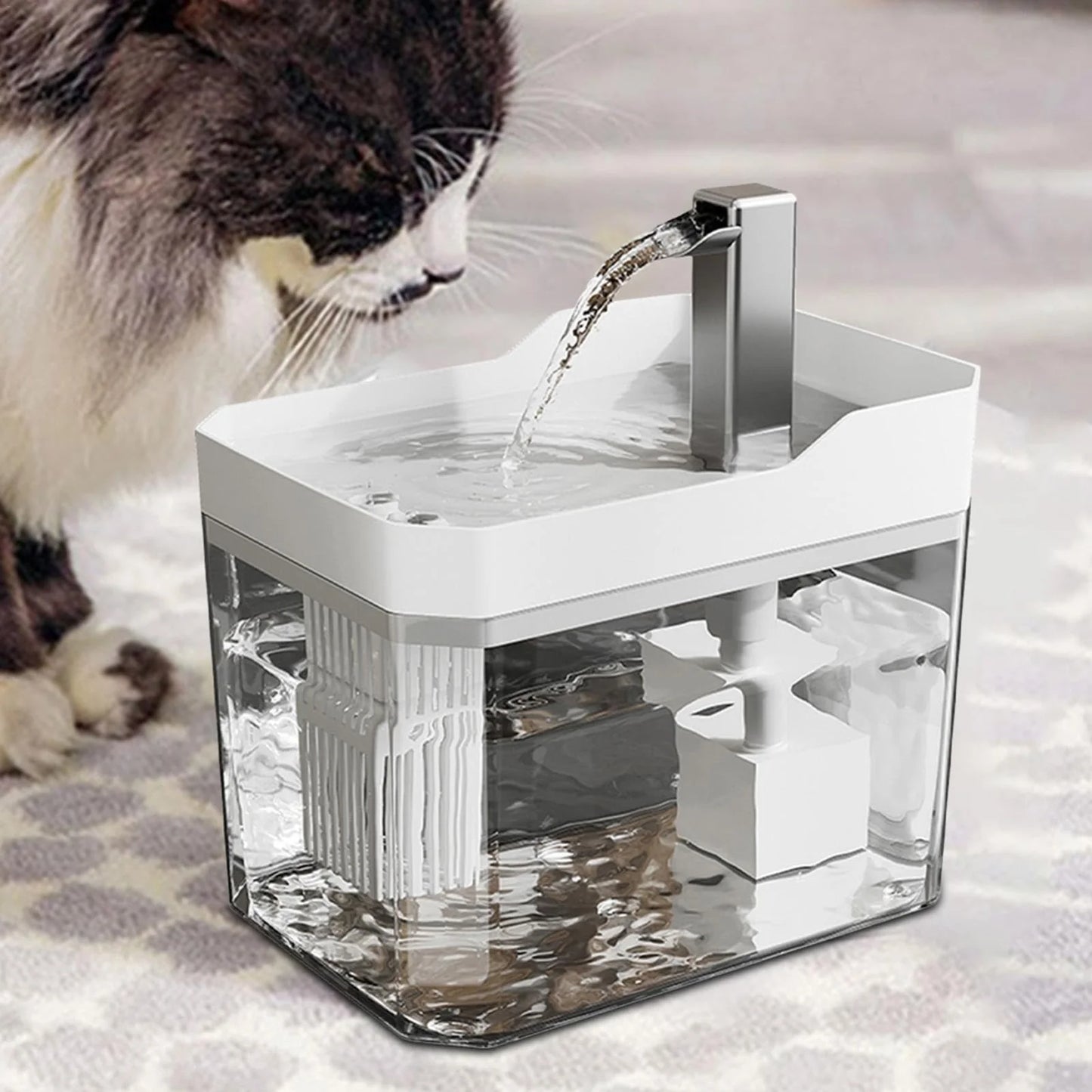 Cats Mobile Drinking Smart Pet Fountain Large Capacity 1500Ml Automatic Water Feeder with Silent Pump and 360° Drinking Access