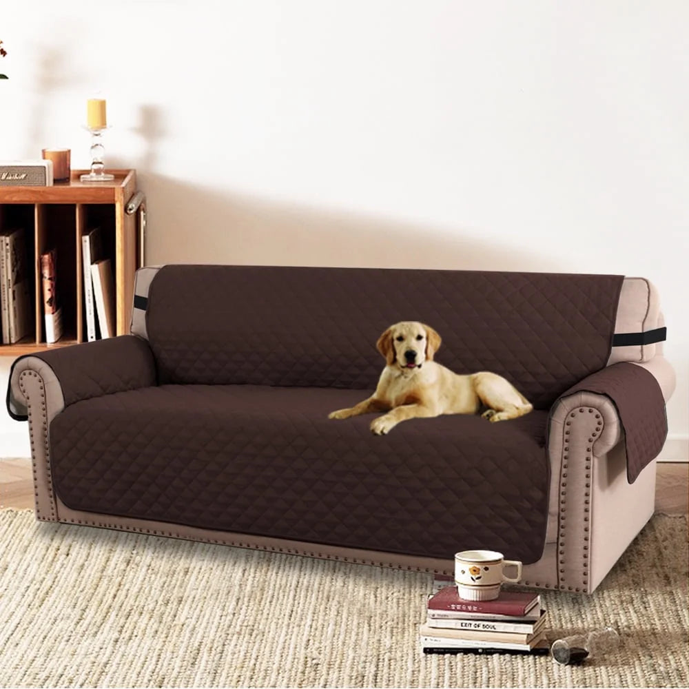 Comfortable Reversible OEKO-TEX Sofa Slipcover, Soft Cover, Brown/Beige, 75" X 110"