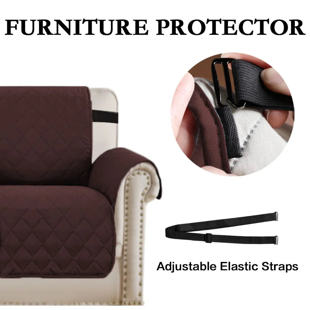 Comfortable Reversible OEKO-TEX Sofa Slipcover, Soft Cover, Brown/Beige, 75" X 110"