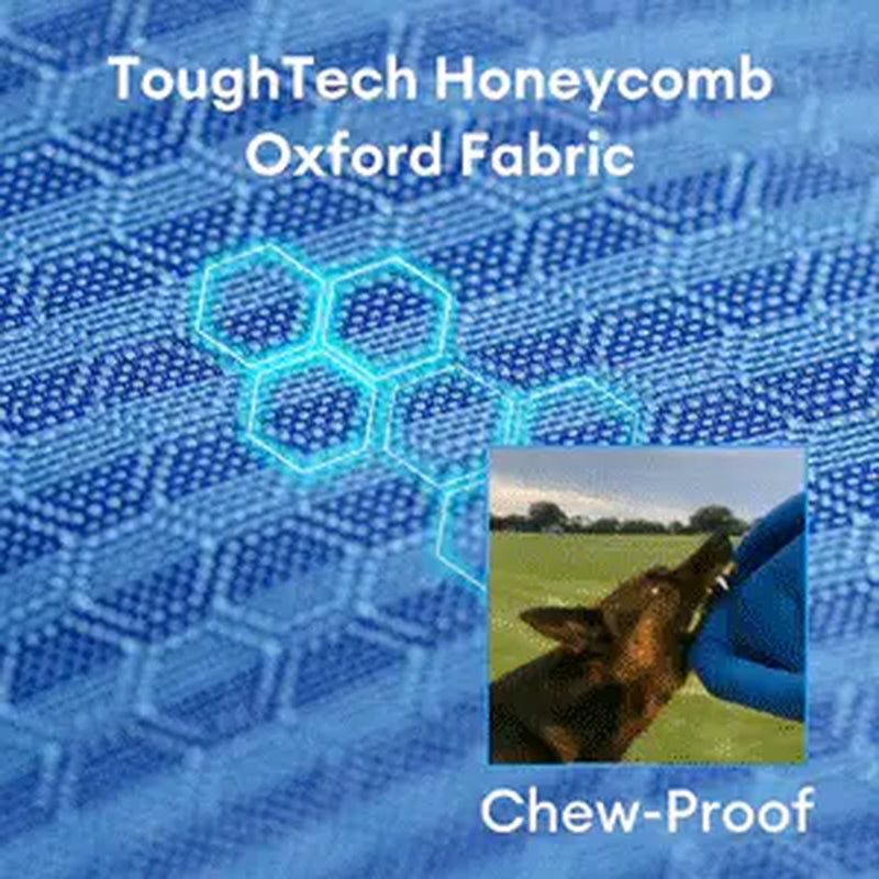 Waterproof fully enclosed dog bed with raised bolstered edges