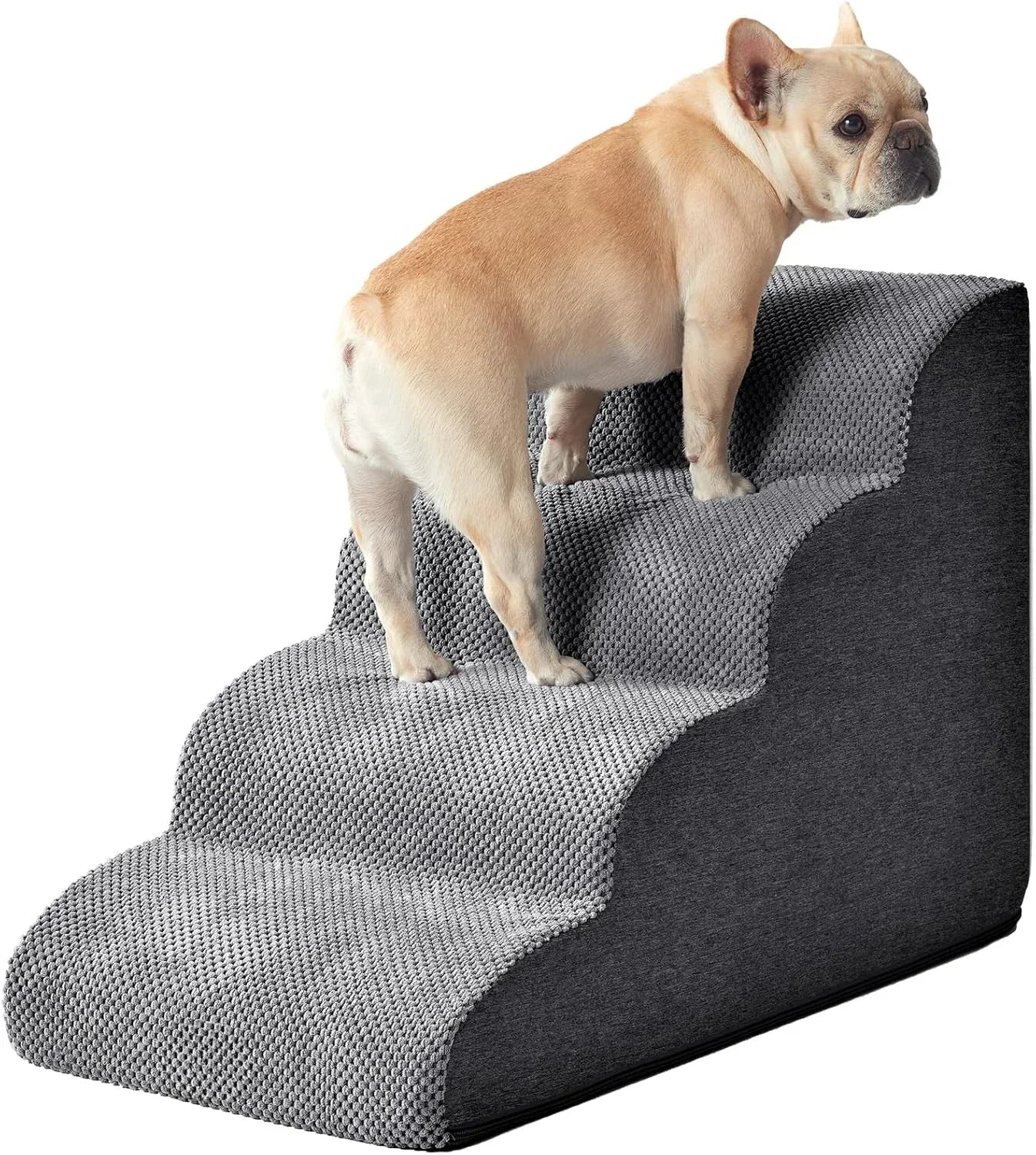 Curved Dog Stairs Ramp for High Beds Non-Slip Balanced Pets Steps for Small Dogs and Cats Easy Climbing Pet Stairs for Dogs