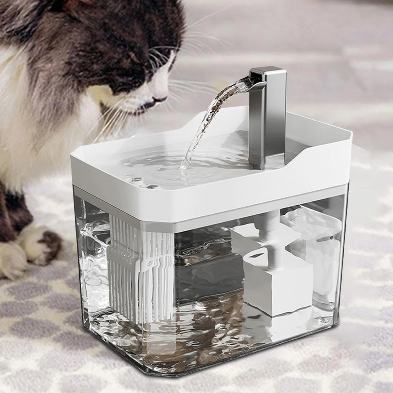 Cats Mobile Drinking Smart Pet Fountain Large Capacity 1500Ml Automatic Water Feeder with Silent Pump and 360° Drinking Access