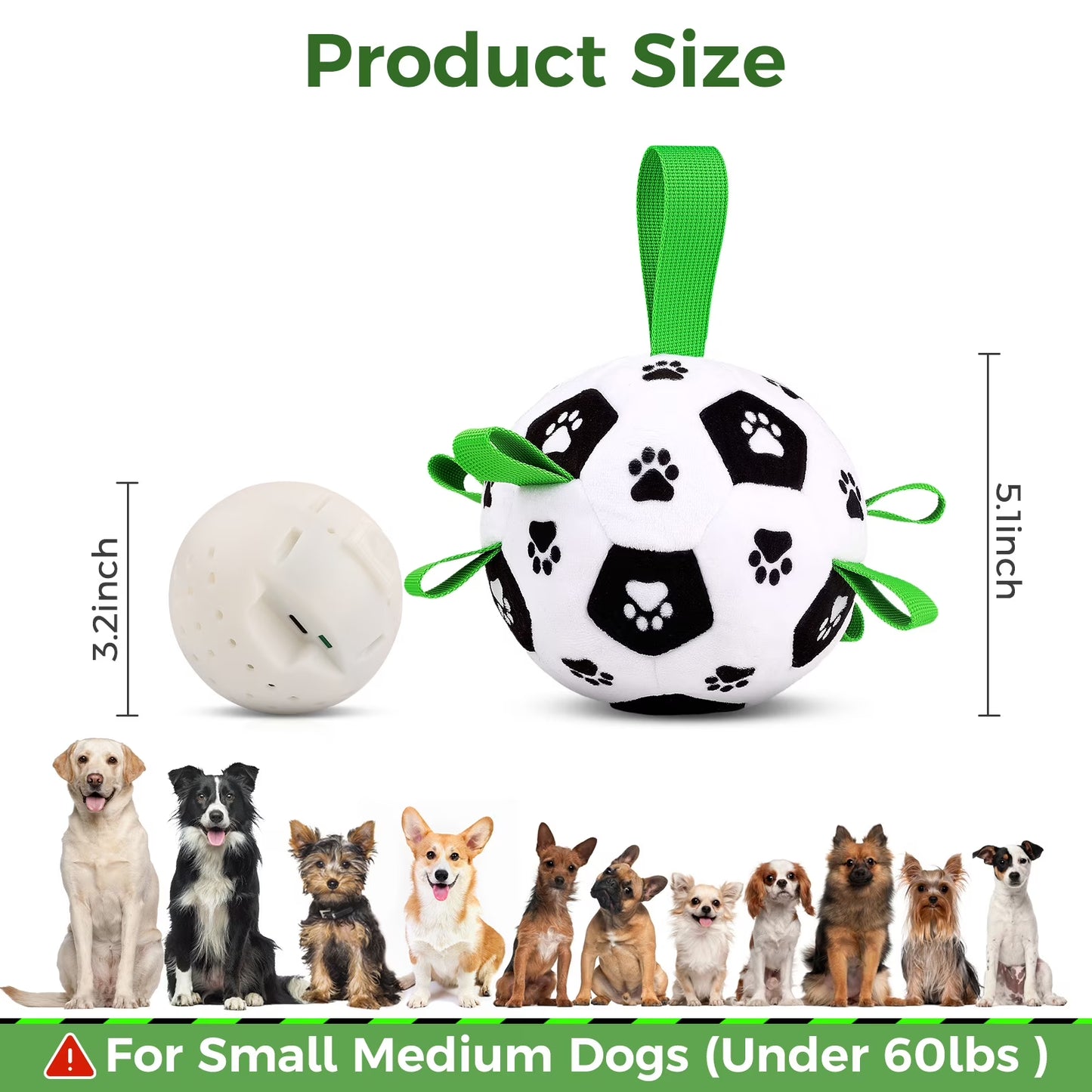 Interactive remote-control ball dog toy with nylon straps